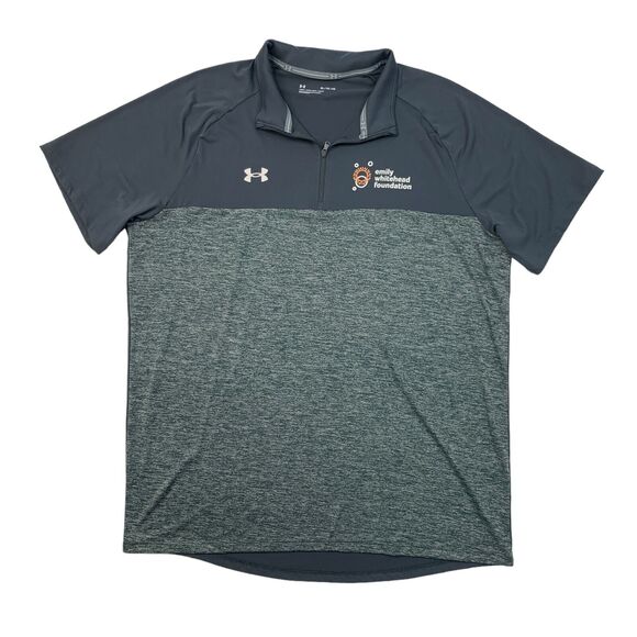 Under Armour Polo Shirt Mens XL Extra Large Gray Quarter Zip Performance Golf - Picture 1 of 10